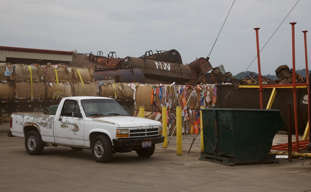 Scrapped railway coil cars